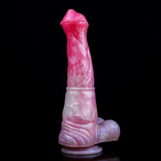 9 Inch Silicone Peach Fantasy Horse Dildo