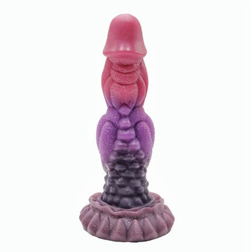 Purple Textured Double Knotted Alien Dildo