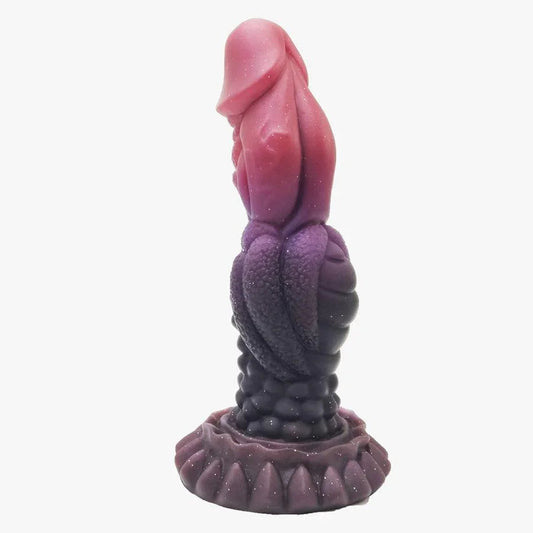 Purple Textured Double Knotted Alien Dildo