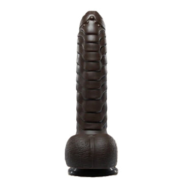 8 Inch Black Remote Control Vibrating Thrusting Dildo