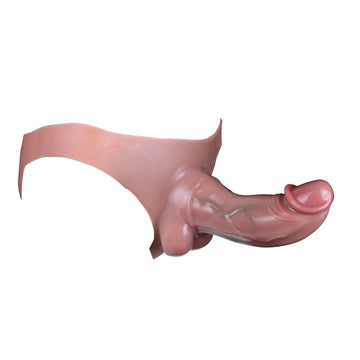 8 Inch Triangular Penis Sleeve Hollow Dildo Pants