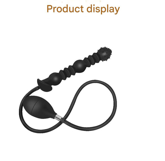Folding Three-Bead Inflatable Butt Plug