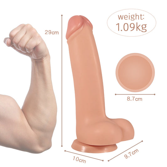 Mega Dildo 11 Inch Realistic Flesh Pvc