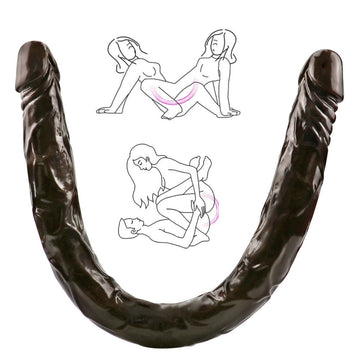 22 Inch Dark Brown Double Ended Dildo