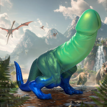 Funny Fantasy Green Tyrannosaurus Dildo