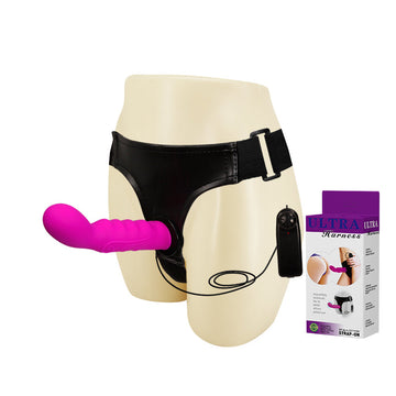 Prostate Dildo Stimulation Couple Purple Vibrating Strap On
