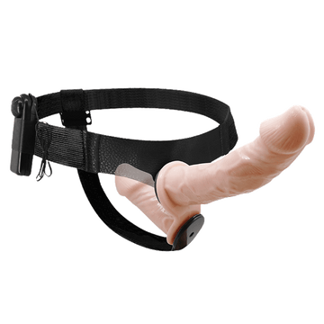 Realistic Wearable Double Vibrating Strap On Dildo