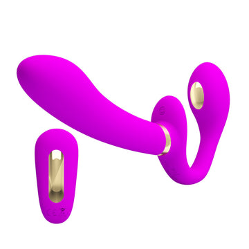 Electric Shock Vibrating Remote Control Strapless Dildo
