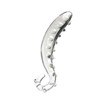 Clear Tentacle Raised Studded Glass Dildo