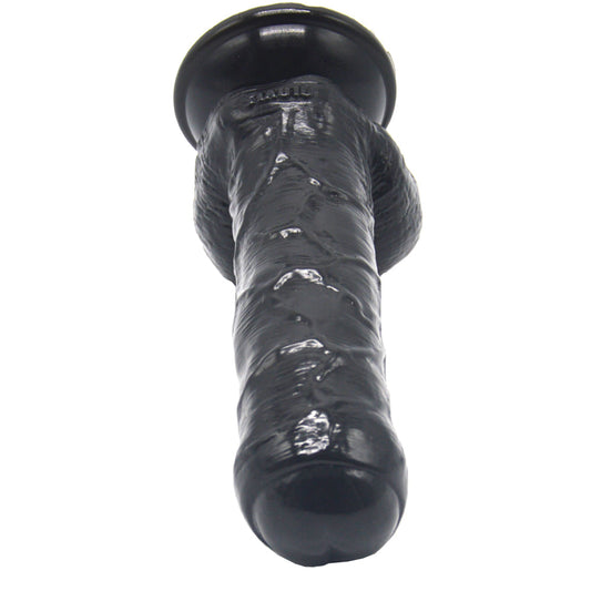 9 Inch Black Realistic Thick Dildo With Foreskin