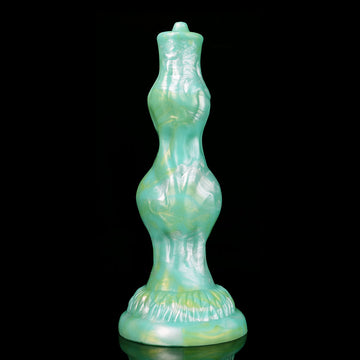 8 Inch Silicone Green Double Knot Dog Dildo