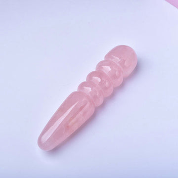 Four ring pink crystal dildo