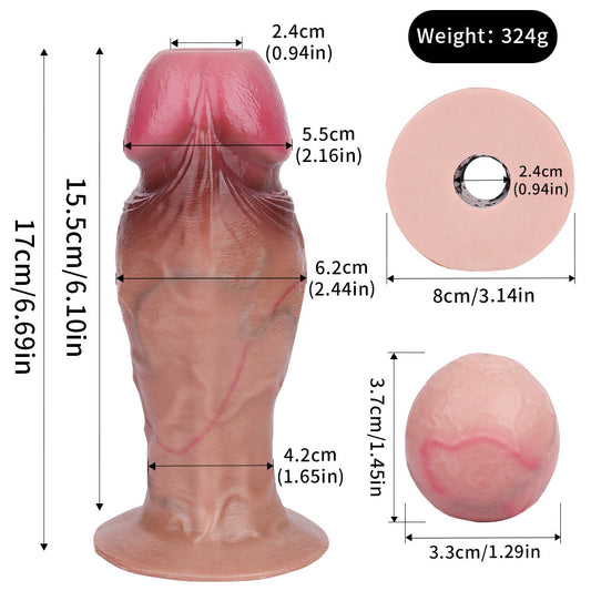 Realistic 2 Inch Thick Silicone Ovipositor Dildo