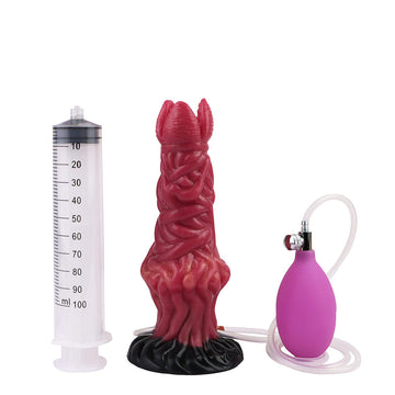 8 Inch Red Alien Ejaculating Dildo