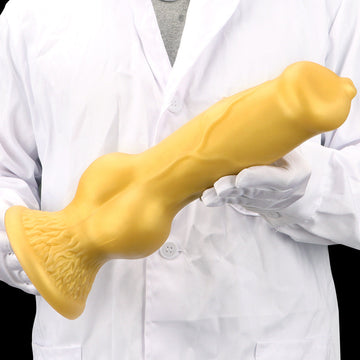 13 Inch Silicone Large Golden Dog Dildo