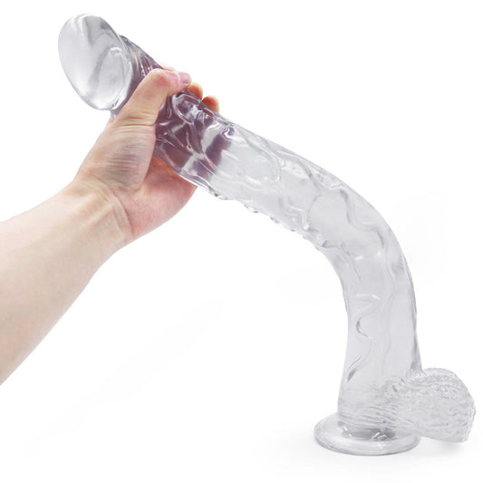 16 Inch Long Thick Clear Jelly Dildo