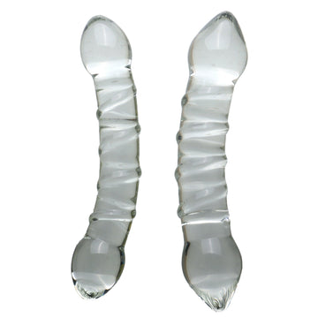 Double Ended Glass Dildo Smooth Clear