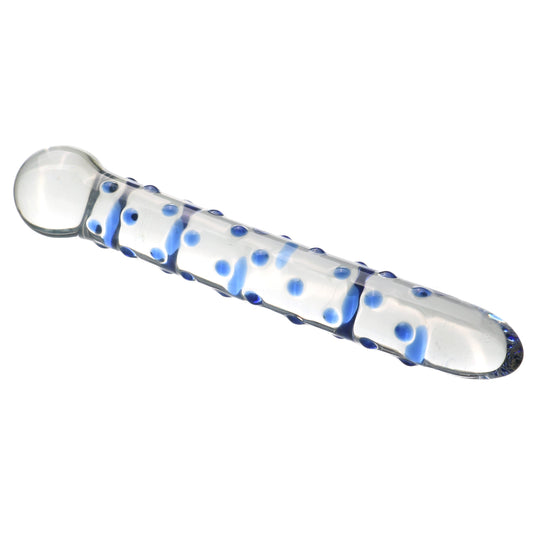 7 Inch Blue Small Point Glass Dildo