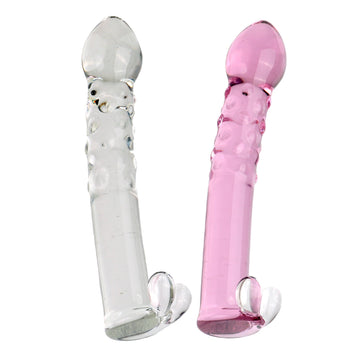 Drill Bit Clear Raised Glass Dildo