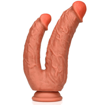 8 Inch Realistic Silicone Double Penetration Dildo