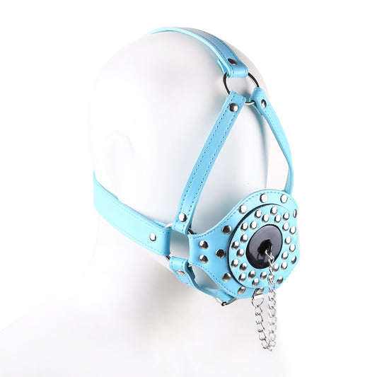 Blue Bondage Dog Mask BDSM Ball Gag