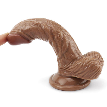 Brown curved dildo