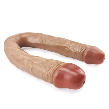 16 Inch Realistic Skin Tone Double Ended Dildo