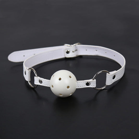 White Drooling Hollow Tease Mouth Ball Gag