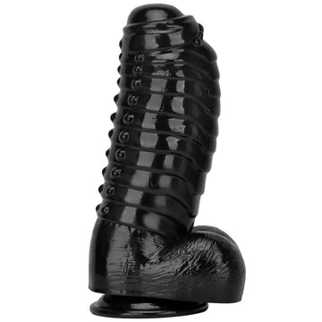 13 Inch Raised Black Huge Dragon Dildo