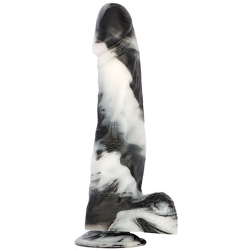 Black White Color Mixing 13 Inch Dildo