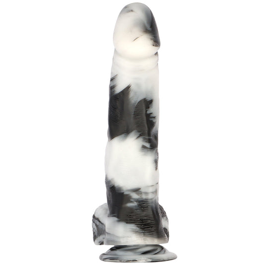 Black White Color Mixing 13 Inch Dildo