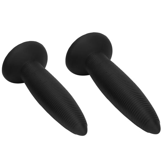 14 Inch Threaded Ribbed Big Black Dildo