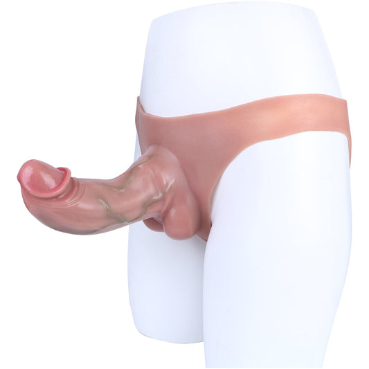 8 Inch Triangular Penis Sleeve Hollow Dildo Pants