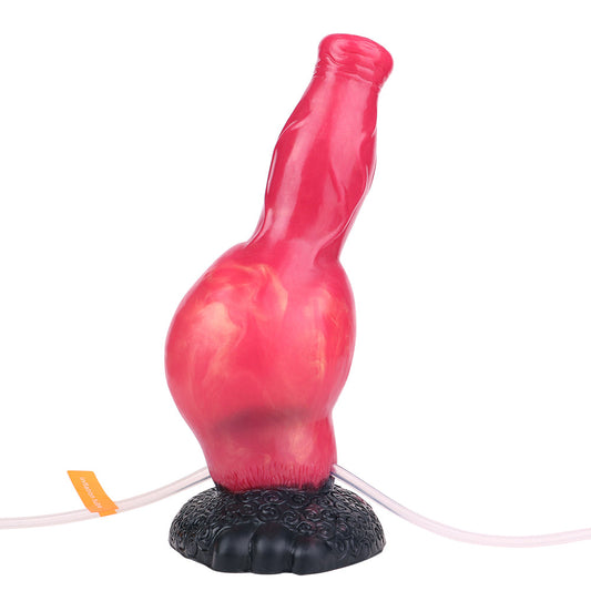 8 Inch Red Fantasy Dog Ejaculating Dildo