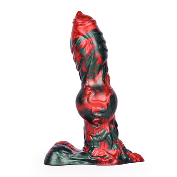 8 Inch Red Black Fantasy Dog Dildo