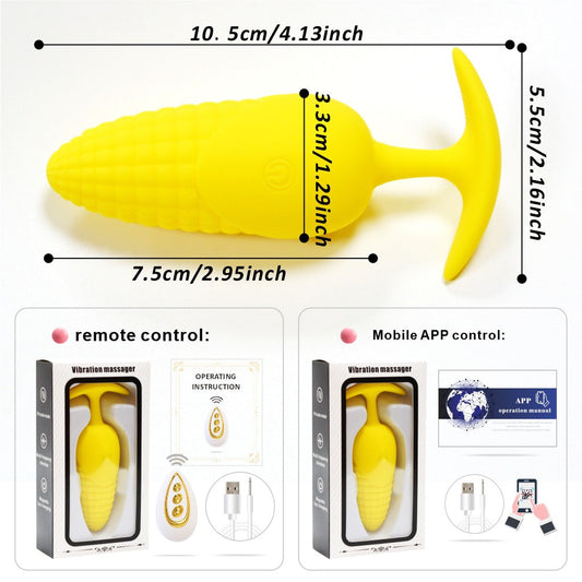 Corn Remote Control Vibrating Butt Plug Sex Toy