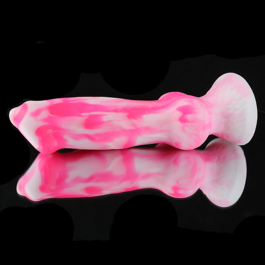 9 Inch Pink Silicone Knotted Dog Dildo