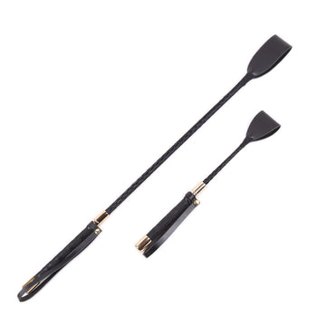 Black Long Whip Leather Spanking Paddle