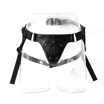 Black Leather Plus Size Strap On Harness