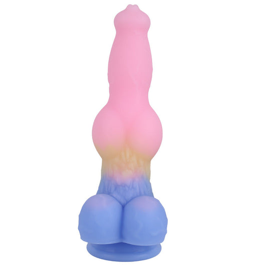 9 Inch Knot Colored Dog Dildo