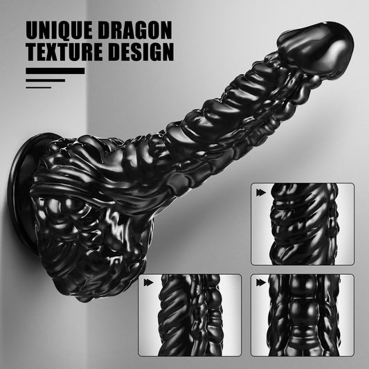 9 Inch Black Fantasy Dragon Dildo