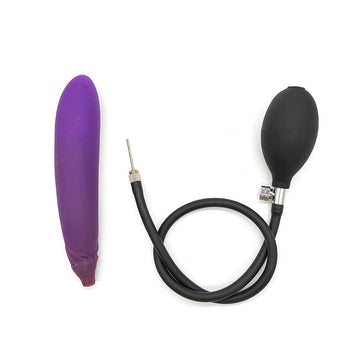 Eggplant Inflatable Dildo Pump up Anal Plug