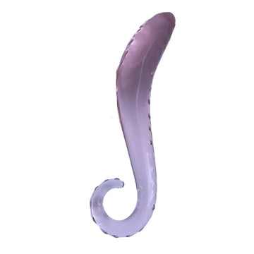 Glass Tentacle Dildo Pink Curvy Raised