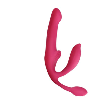 Pink Vibrating Thrust Strapless Strap On Dildo
