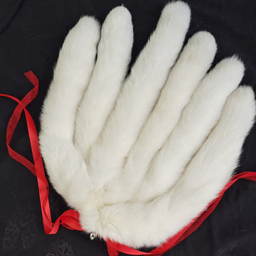 White Metal Fox Tail Butt Plug