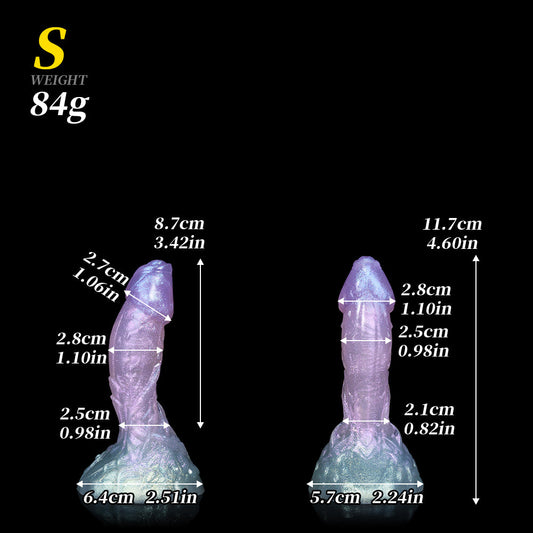 Customizable 8 Inch Silicone Fantasy Curved Dildo