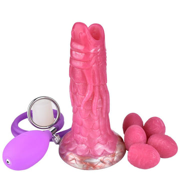 Pink dragon shaped silicone ovipositor