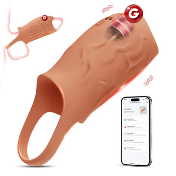 Delayed Ejaculation Locking Vibrating Penis Sleeve