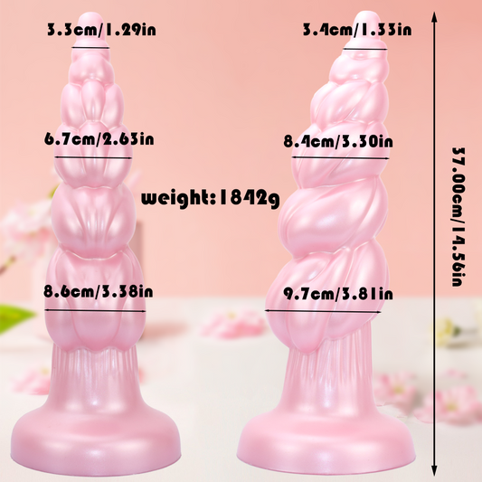 14 Inch Conical Ribbed Silicone Huge Butt Plug