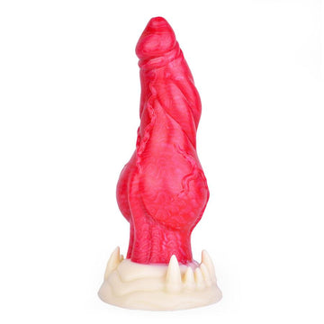 7 Inch Red Silicone Fanged Dog Dildo